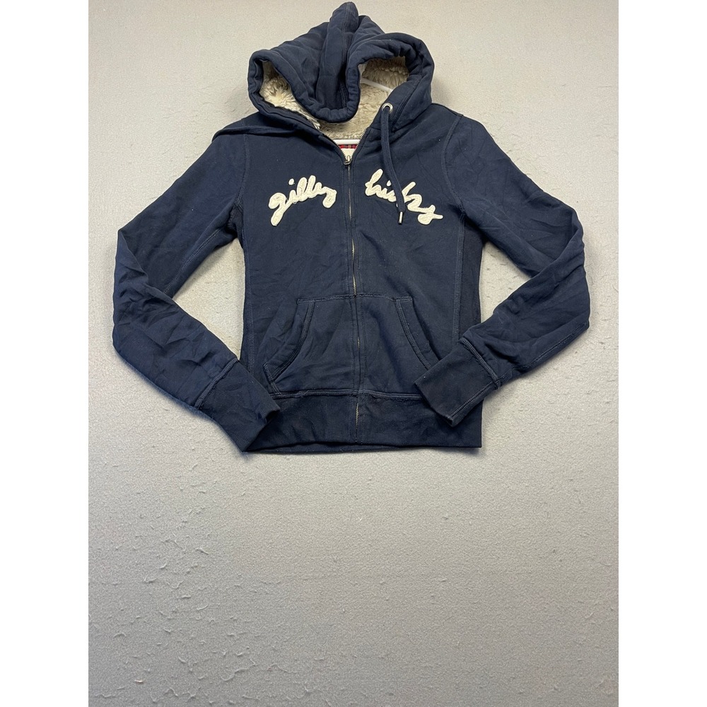Gilly Hicks Hoodie Faux Fur Lined Navy Blue XS Women